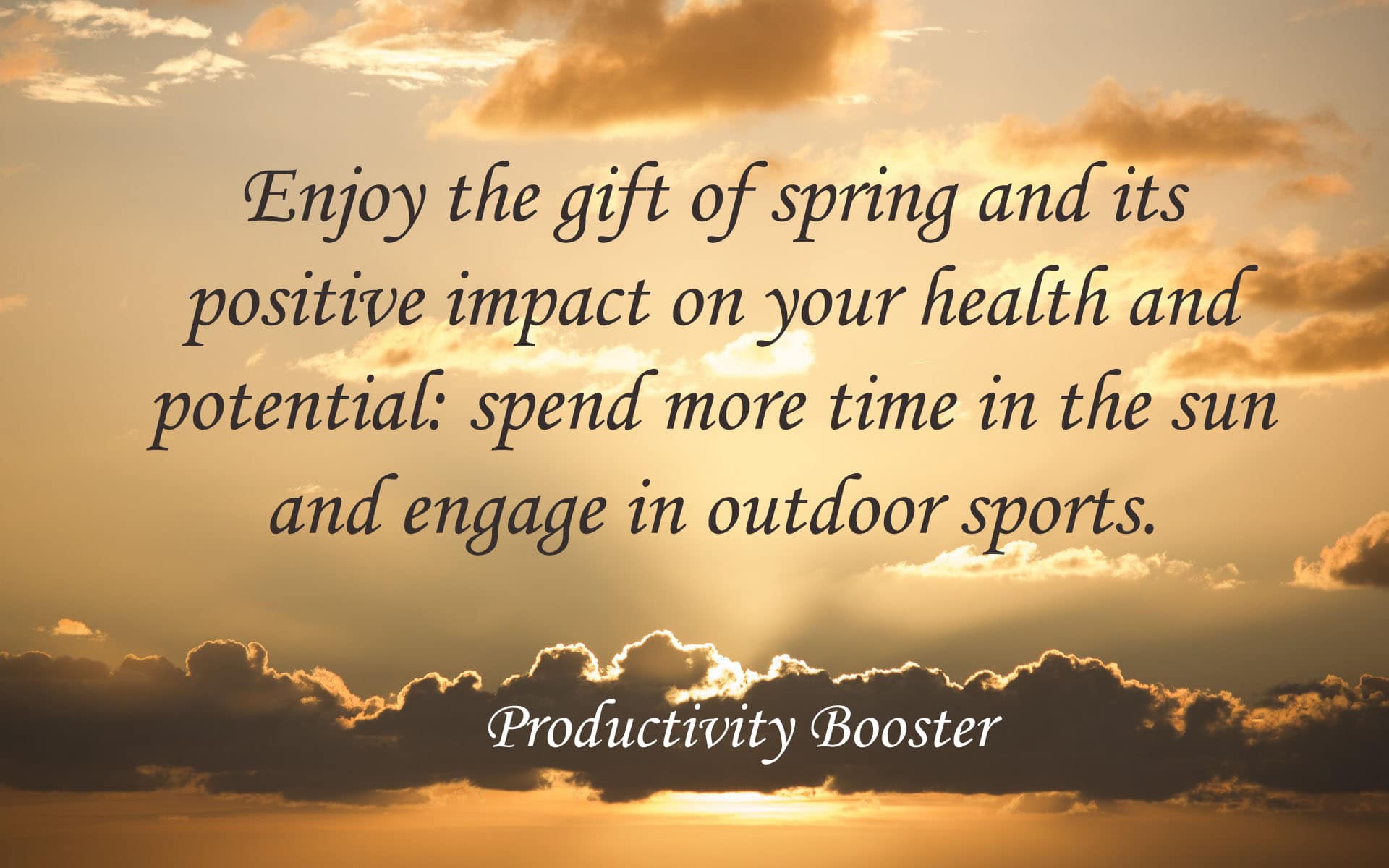 enjoy spring and boost potential